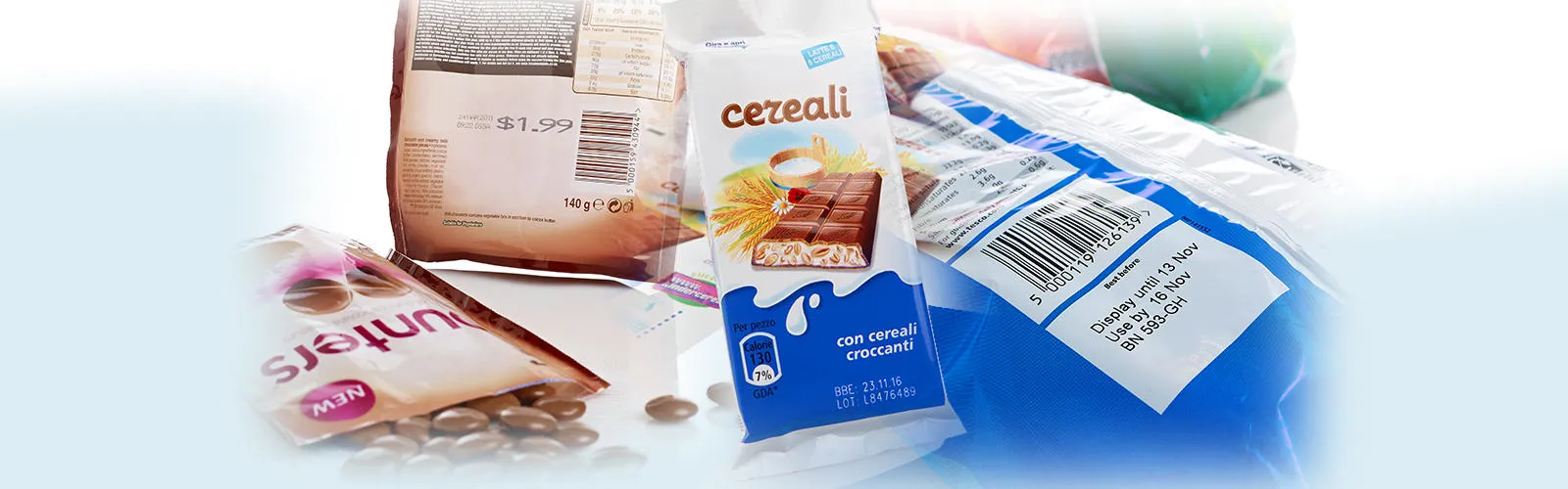 coded flexible packaging for sweet wrappers