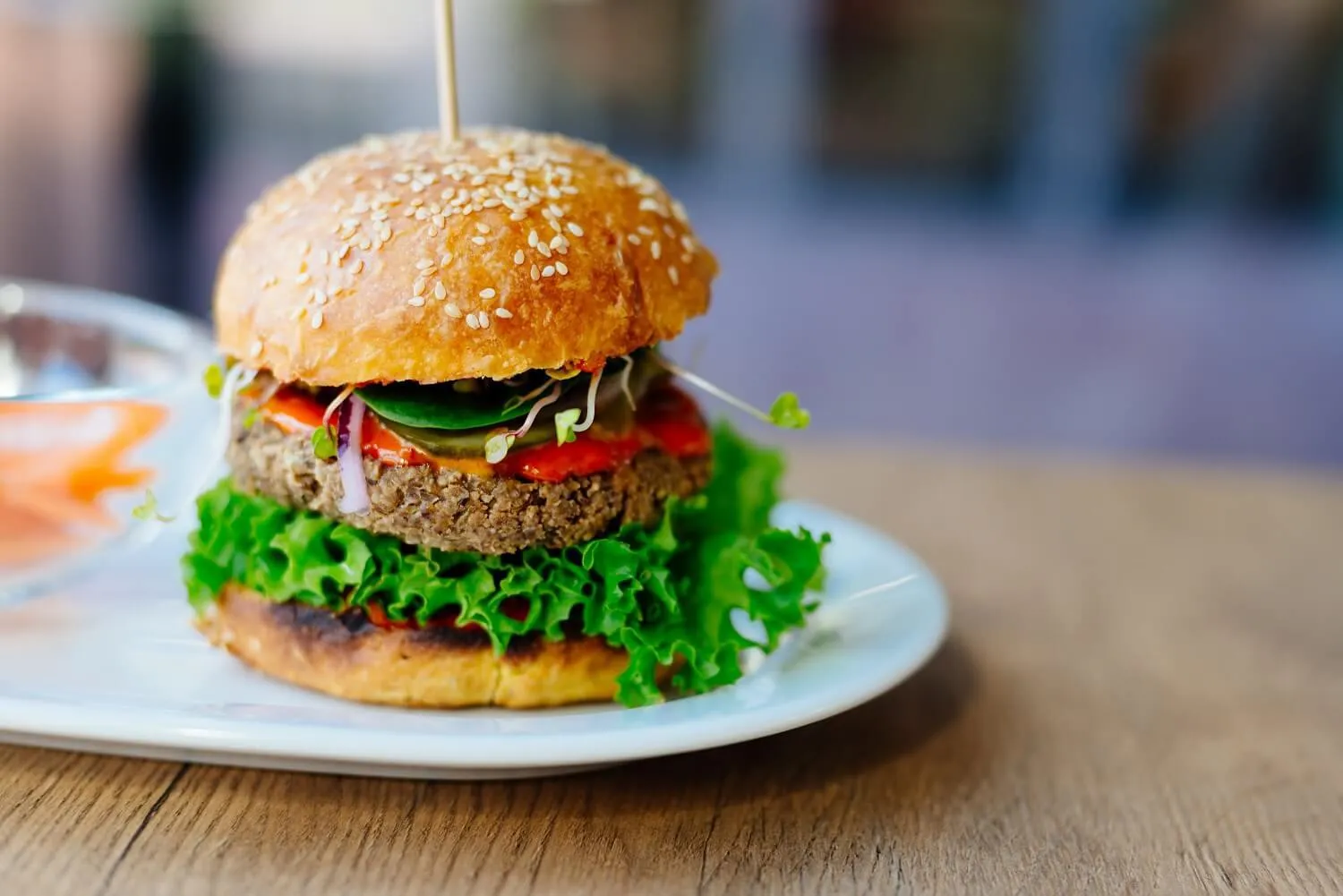Vegetable vegan meat free burger