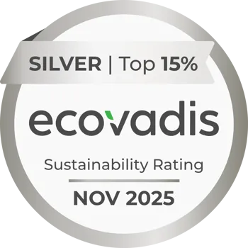 A silver Ecovadis accreditation logo