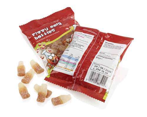Thermal ink jet coding on Fizzy colz bottles packaging