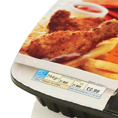 date and batch coding on sleeve of Food Convenience Trays