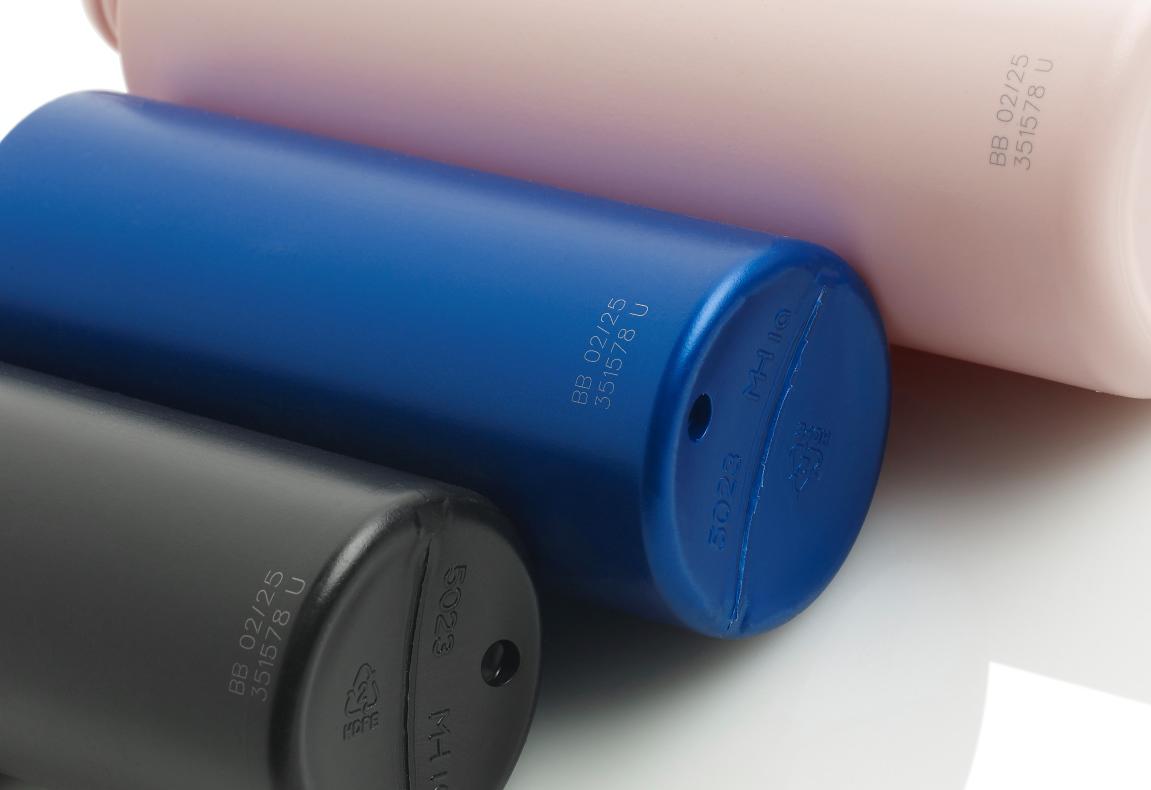 U510-coloured HDPE bottle sample