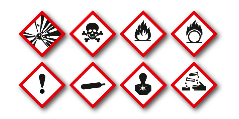 Los productos que tengan uno de estos pictogramas de peligro en su etiqueta deben ser marcados en el futuro con un código UFI.