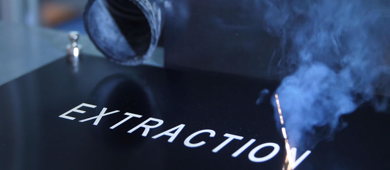 Codificación láser con extracción.