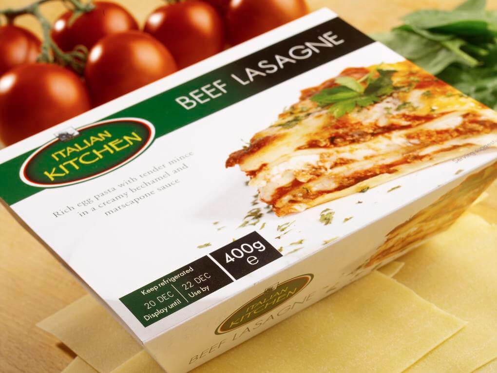 Codage laser sur un plat cuisiné