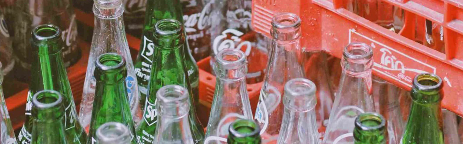 open glass bottle necks ready for coding