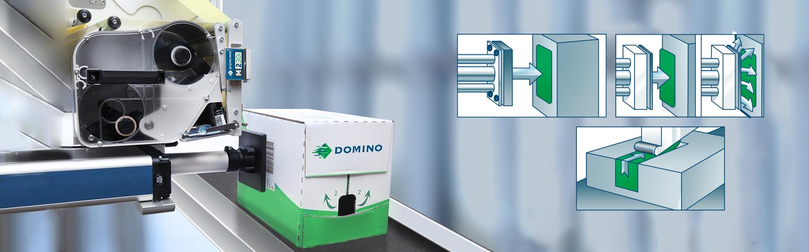 Print and Apply coding a Domino cardboard box 