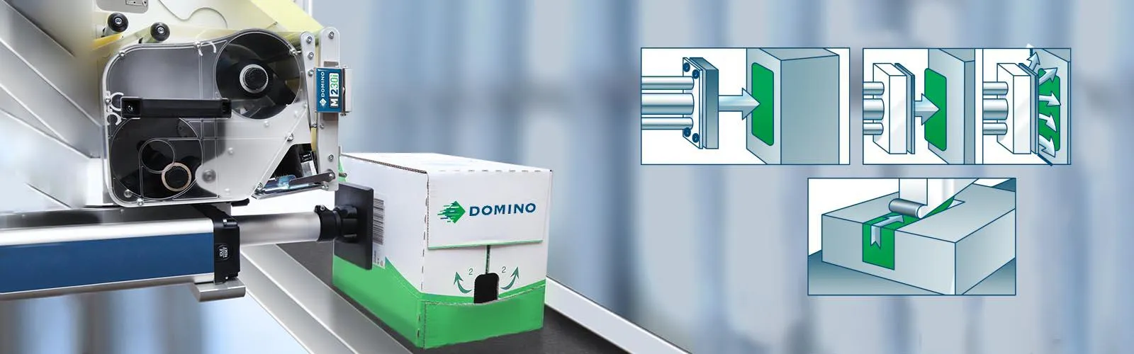 Print and Apply coding a Domino cardboard box