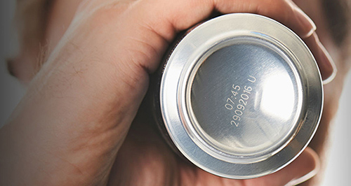laser markings on the bottom of can