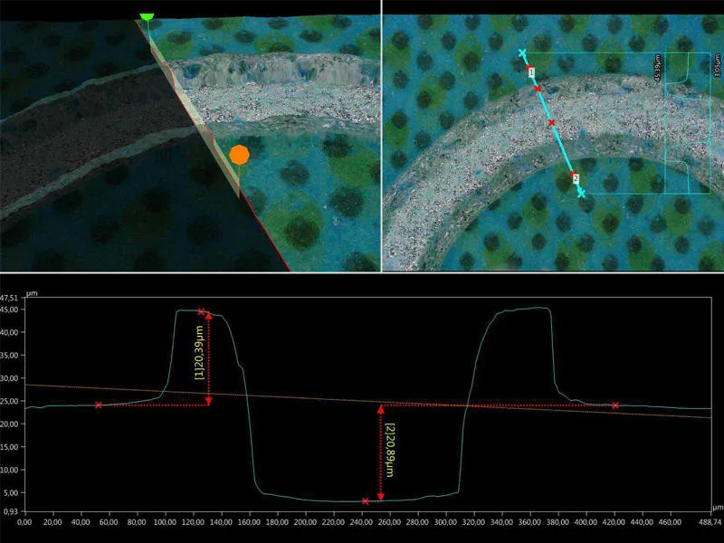 microscopic view of fiber and laser coding
