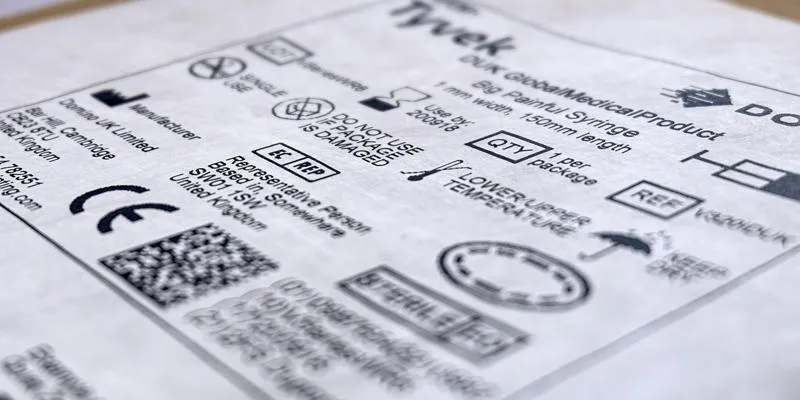 Close up image of white code on a white background