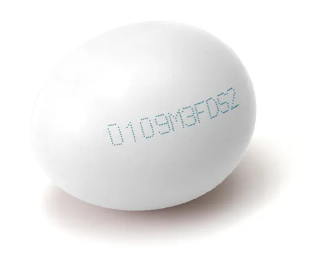 CIJ eggshell printed by Domino Ax-Series Continuous Inkjet