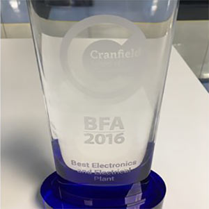 BFA 2016 Best Electronics and Electrical Plant Award