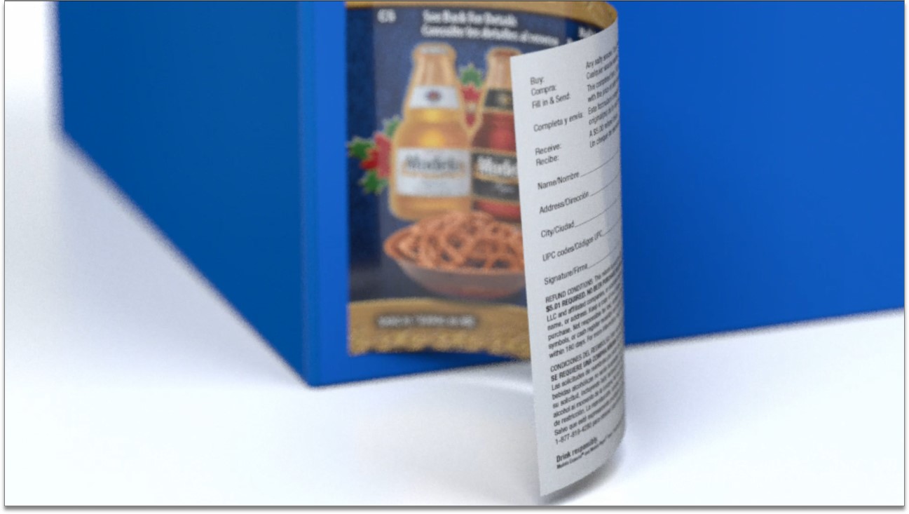 Beidseitig bedrucktes Etikett