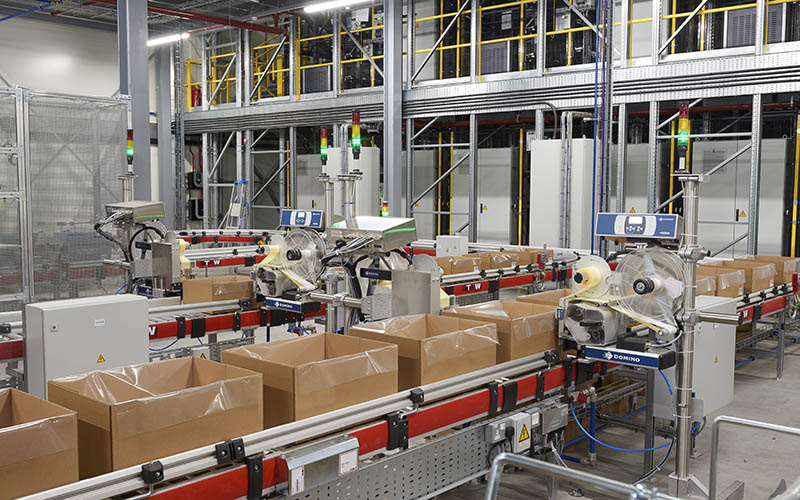 TGW Domino Label fulfilment centre