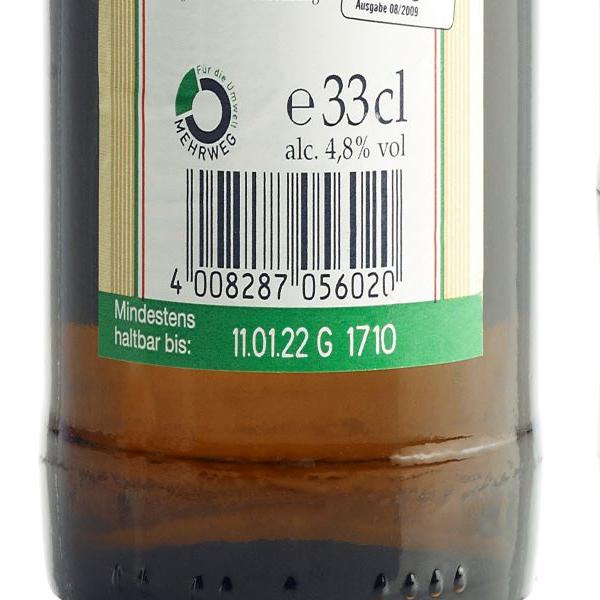 Printing and coding onto bottle labels