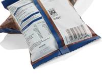 Gx-Series 고해상도 잉크젯 마킹 샘플 - 땅콩 제품 비닐 포장 로트번호, 유통기한 마킹