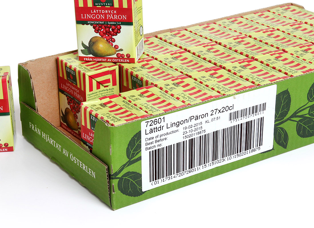 thermal print and apply labelling on beverage boxes