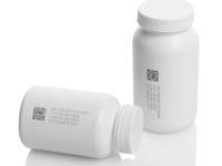 U510 UV laser on white HDPE pharma bottles