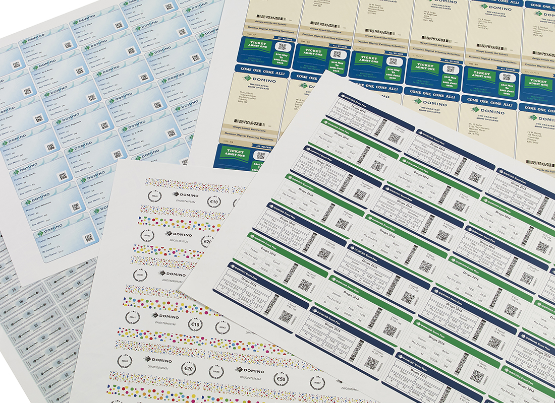 K600i variable data printing - B2 sheets examples. The Domino K600i