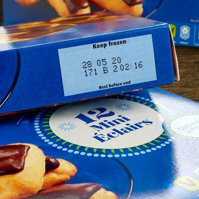 Best before date code on cardboard food packaging 