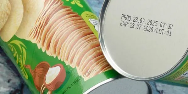 This chips can features a 2030 expiration date code printed by a Domino Ax-Series Continuous Inkjet industrial printer.