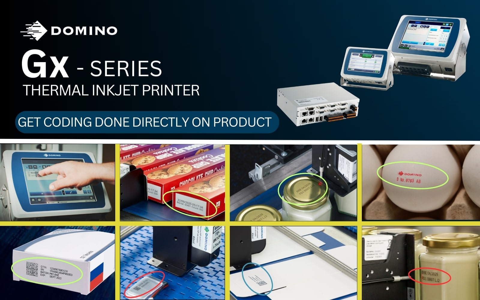 TIJ SAMPLES Domino Gx-Series Thermal Inkjet Printer