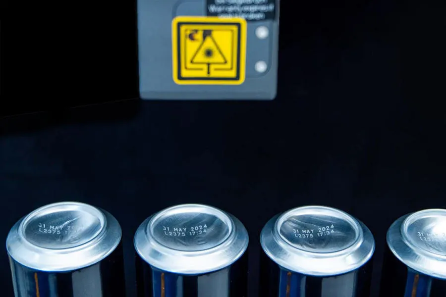 파이버 레이저 금속 캔 소비기한 마킹 