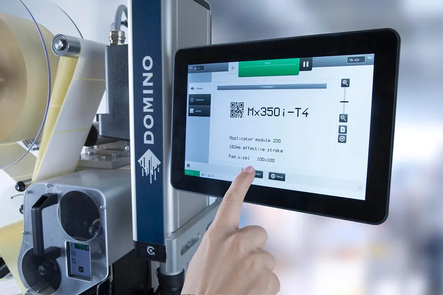 산업용마킹기 도미노 자동라벨부착기 화면 인터페이스