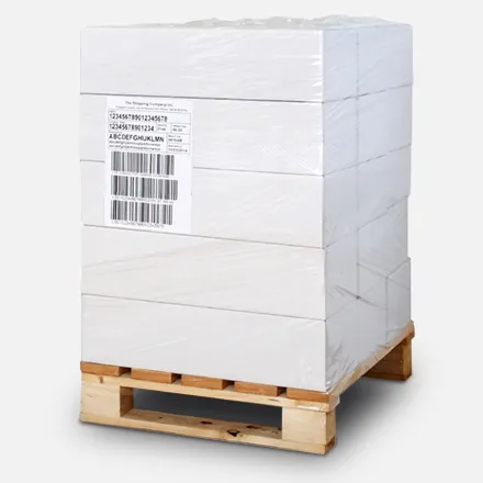 Pallet of cigarette packs labelled