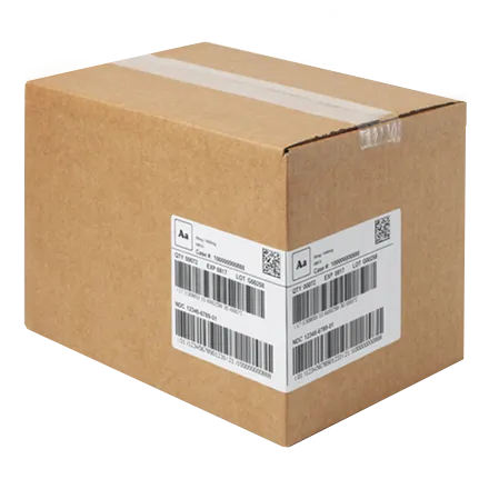 Master case of cigarette packs labelled 