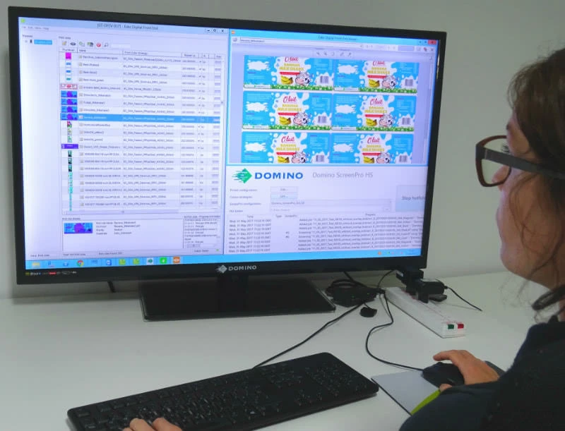 Domino DFE2 software on screen 