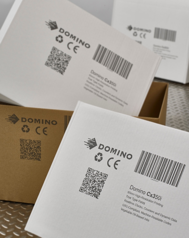 The Cx350i prints large label formats directly onto boxes and cases with sustainably sourced inks