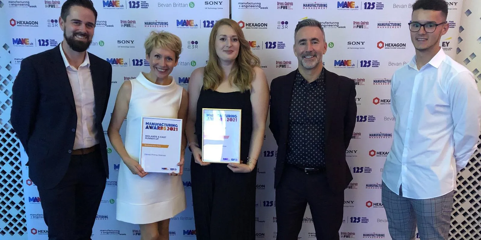 Group Photo from L to R: Phil Pelling (Material Planner), Alicja Cunningham (HR Business Partner), Fiona Jones (UK SHE Advisor), Carl Haycock (UK Printer Operations Director and Group Manufacturing Excellence / H&S), and Reece Johnstone (Electro-mechanical Assembler). 