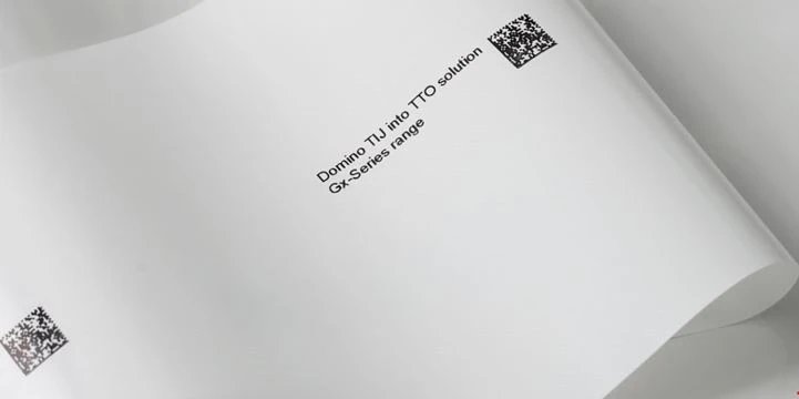 Domino TIJ print on flexible film-small
