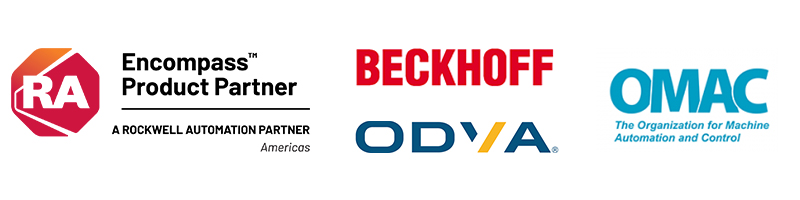 Automation Partners Logos - Rockwell Automation, Beckhoff, ODVA, OMAC