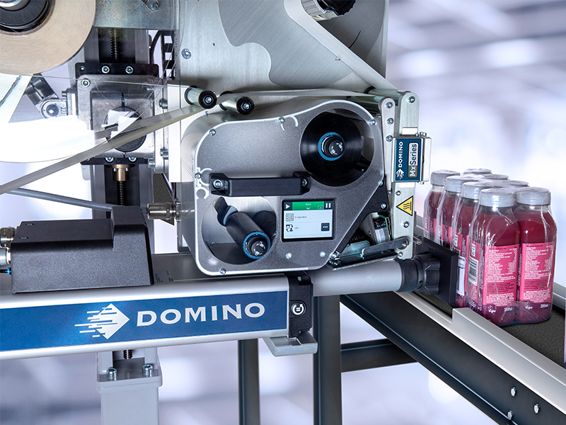 Mx350i-T4 Labelling a package of shrink wrapped Juice